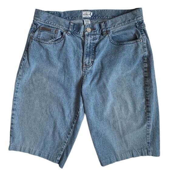 Calvin Klein Y2K Denim Shorts Blue High Waist Jorts SZ 10 - Picture 13 of 13